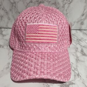 USA American Flag Mesh Hat Big Bear Headwear Snapback Pink Baseball Cap New